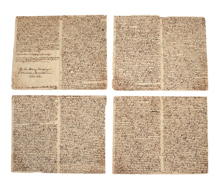 Autograph manuscript, detailed notes for four sermons given in the midst of the Great Awakening