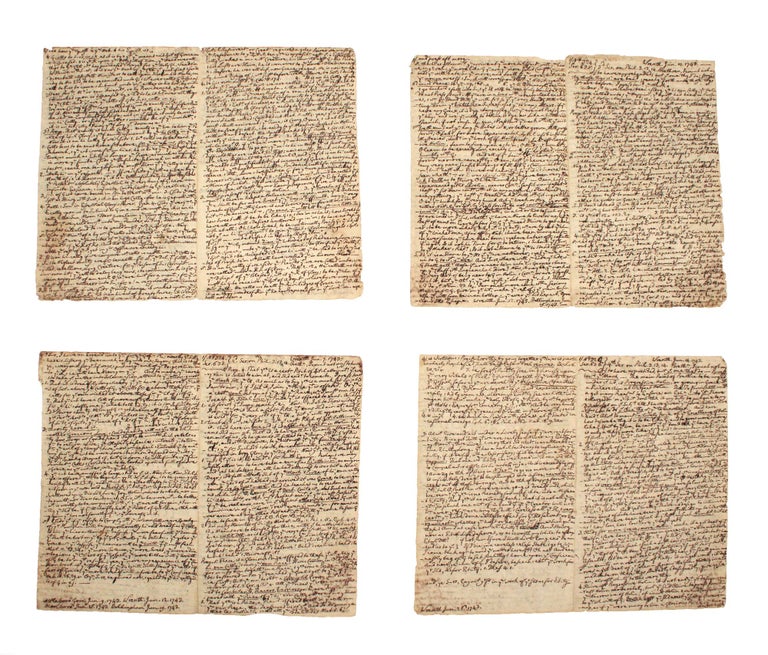Autograph manuscript, detailed notes for four sermons given in the midst of the Great Awakening