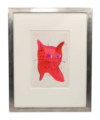 Item #366042 Sam. [Portrait of a pink cat with magenta eyes.]. Andy Warhol