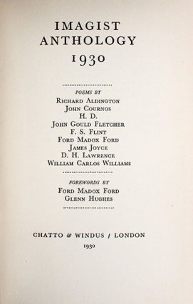 Item #366279 Imagist Anthology 1930 … Forewords by Ford Madox Ford & Glenn Hughes