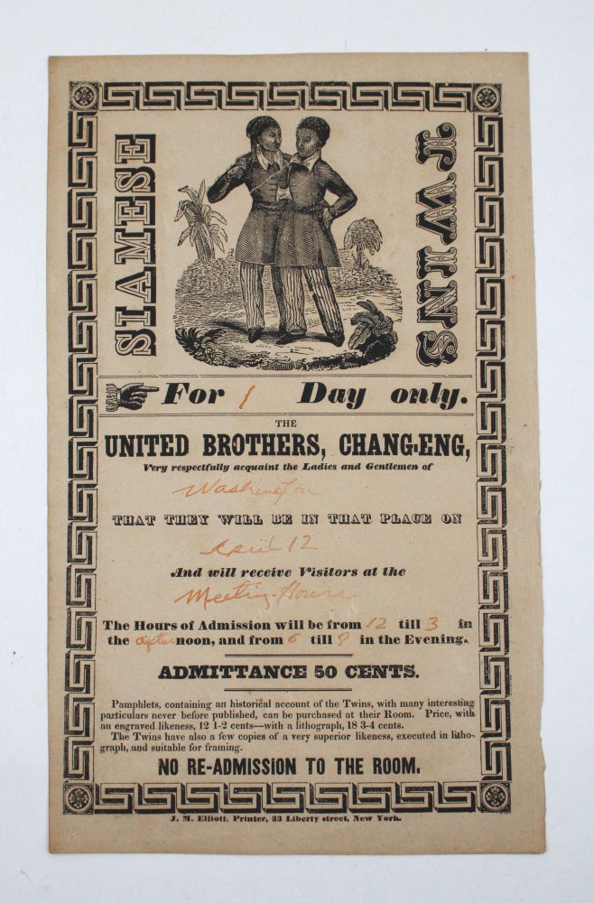 Item #366719 Siamese Twins. For [1] Day only. The United Brothers, Chang-Eng. Chang and Eng.