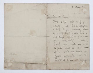 Item #366927 Autograph Letter, signed (“T E Lawrence”), to Mr. J. L. Garvin, editor of the...