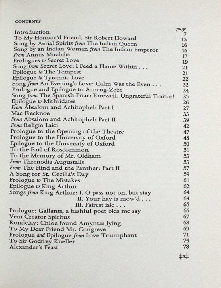 A Choice of Dryden&rsquo;s Verse. Selected and with an introduction by W.H. Auden