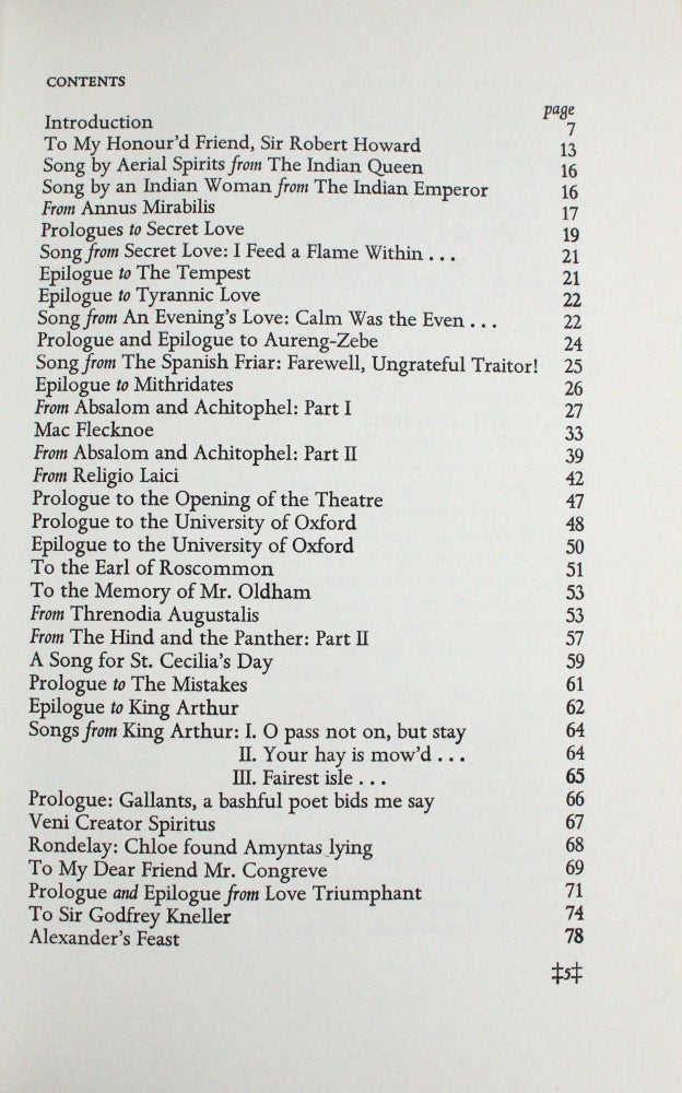 A Choice of Dryden’s Verse. Selected and with an introduction by W.H. Auden
