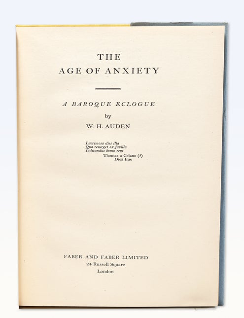 The Age of Anxiety. A Baroque Eclogue