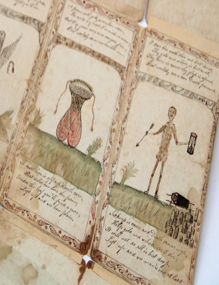 [Early manuscript copy of Sands's Metamorphosis or, A Transformation of Pictures with Poetical Explanations, with charming hand colored drawings]