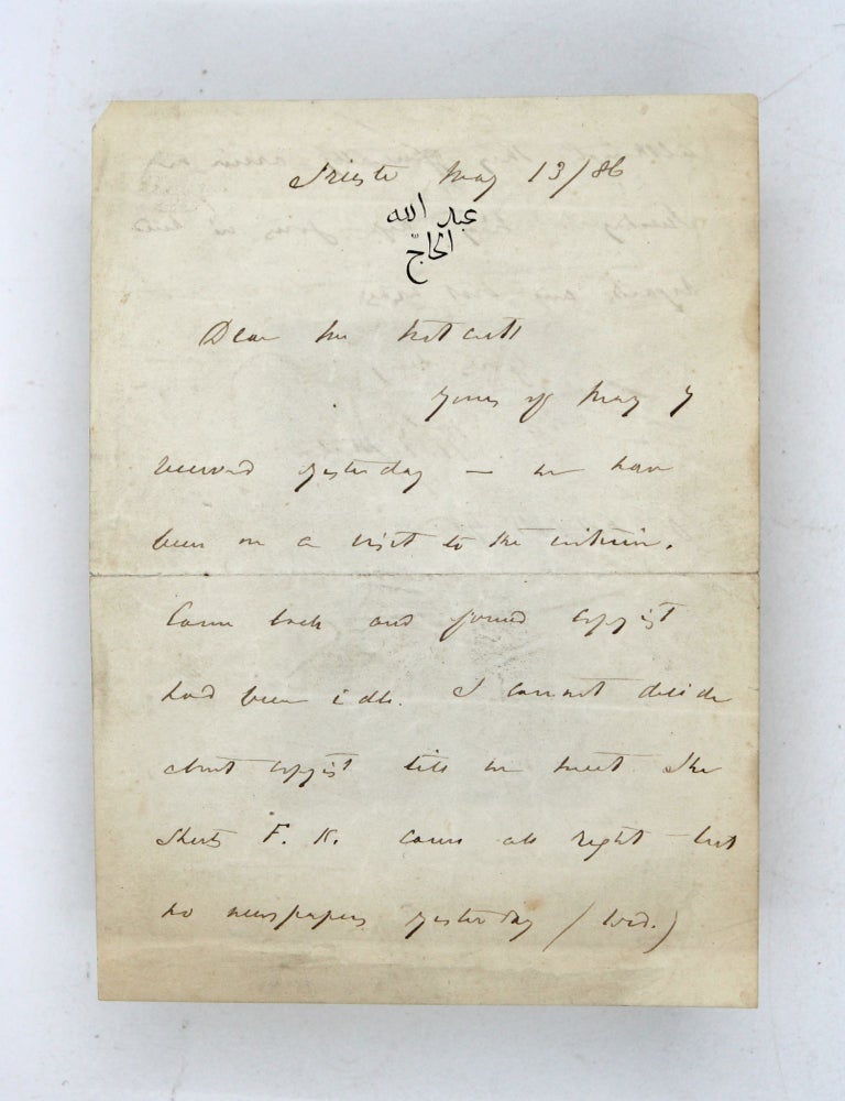 Autograph Letter, signed (“R.F. Burton”), dated Trieste 13 May 1886