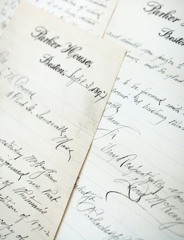 Autograph Letter, signed, to a Massachusetts collector of Whitman, negotiating for a copy of the 1871-2 Leaves of Grass