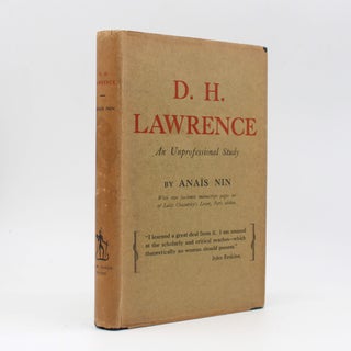 Item #368277 D.H. Lawrence. An Unprofessional Study. Anaïs Nin