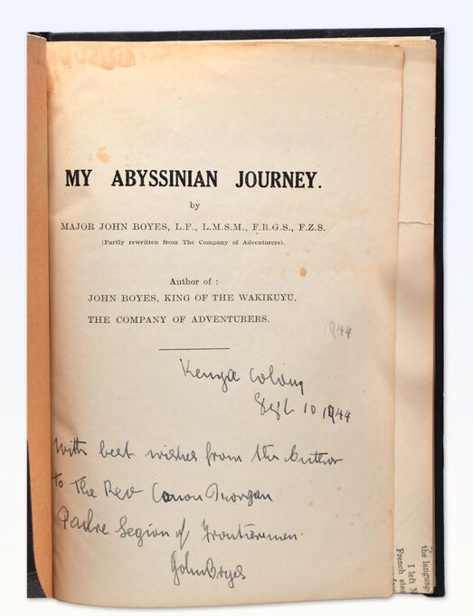 My Abyssinian Journey: A Journey Through Abyssinia from the Red Sea to Nairobi in 1906 in the Days of Emperor Menelik. [cover title]