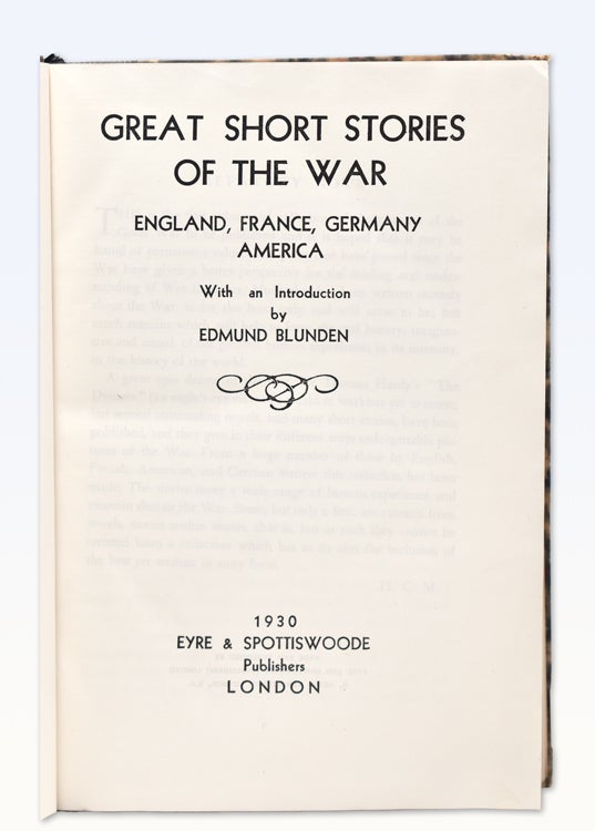 Great Short Stories of the War. England, France, Germany, America. With an introduction by …
