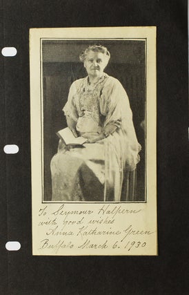 Item #36861 Autograph inscription written under periodical portrait of Green, signed “Anna...