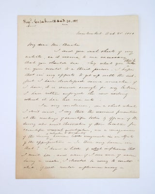 Item #368759 Autograph letter signed, to U.S. Coast Survey Superintendent Alexander Dallas Bache,...