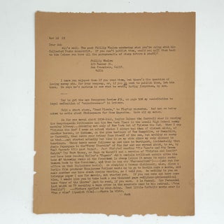 Item #369113 Typed Letter, signed ("Jack" in type), to editor Robert Giroux ("Dear Bob"). Jack...