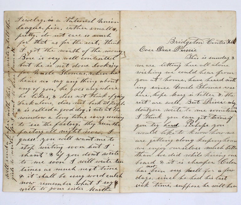 Autograph letter signed, to her sister, recounting attending a speech by fugitive slave William Andrew Jackson