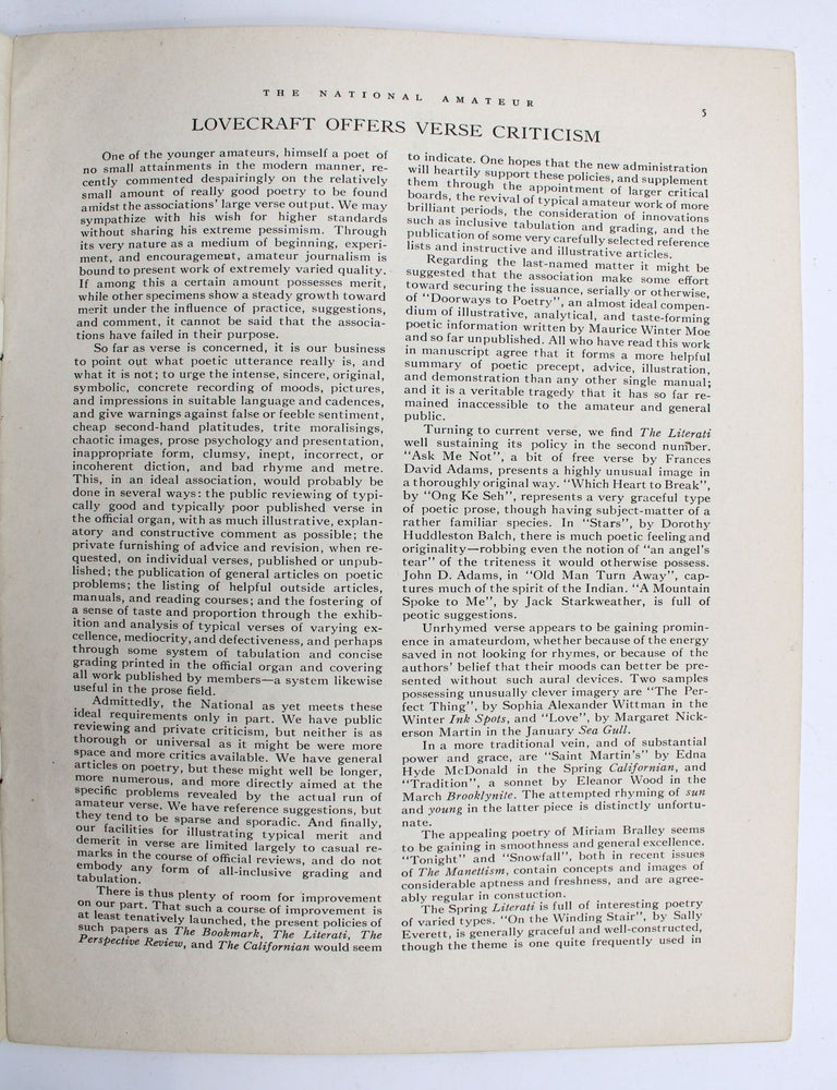 Lovecraft Offers Verse Criticism [in:] The National Amateur, Vol. 57, no. 4 (2/3)