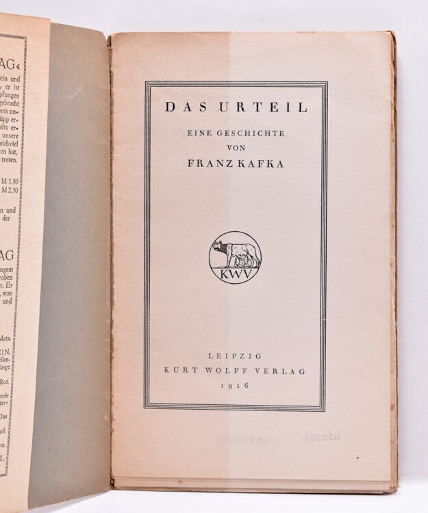 Das Urteil, eine Geschichte
