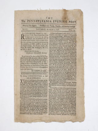 Item #369662 The Pennsylvania Evening Post ... Saturday, March 2, 1776 ... [with the first...