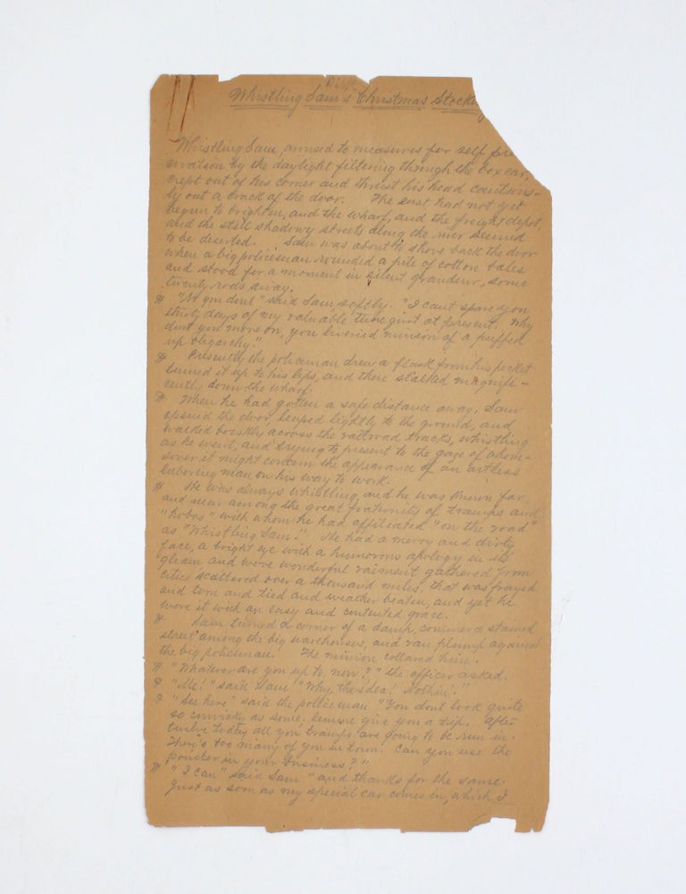 Autograph Manuscript Signed of his short story “Whistling Sam’s Christmas Stocking," later published in revised form as “Whistling Dick’s Christmas Stocking”