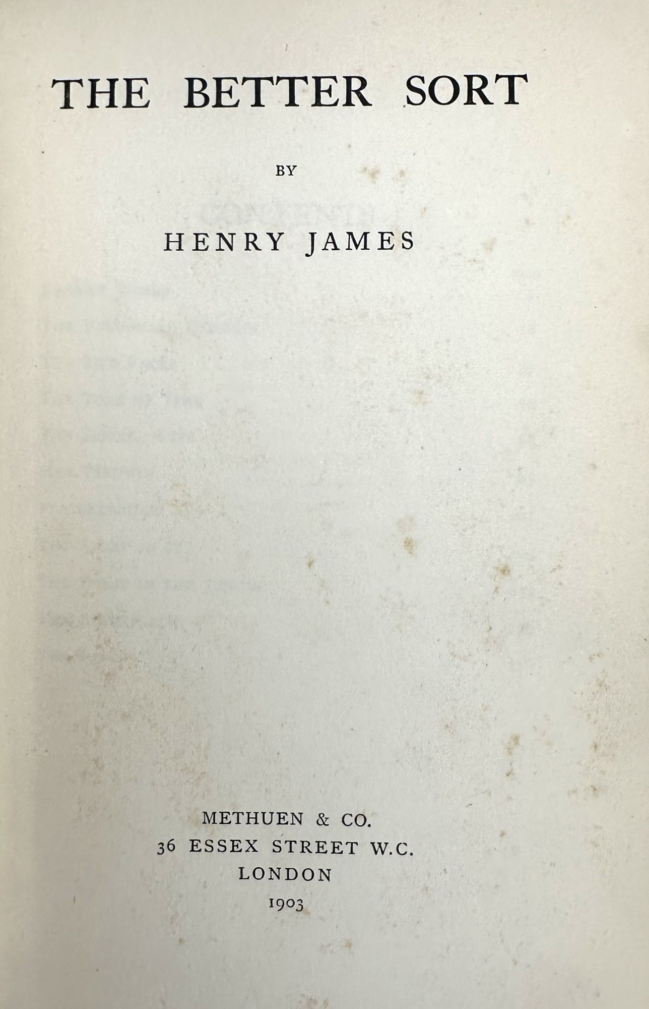 The Better Sort - Henry James - First edition