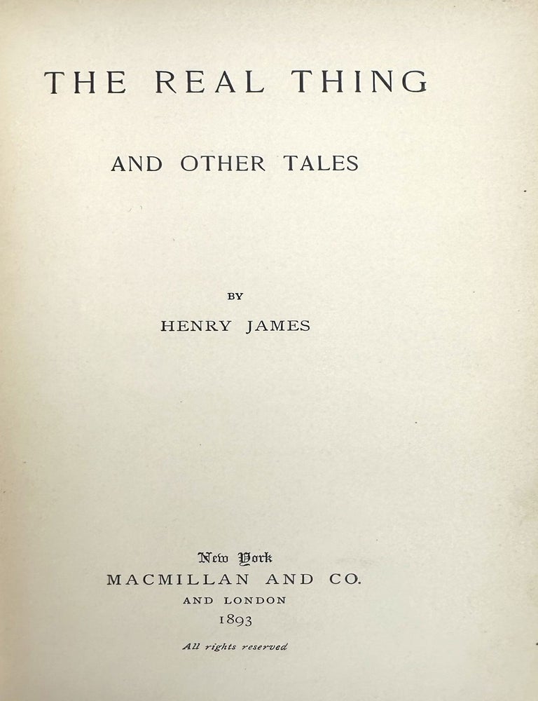 The Real Thing - Henry James - First edition