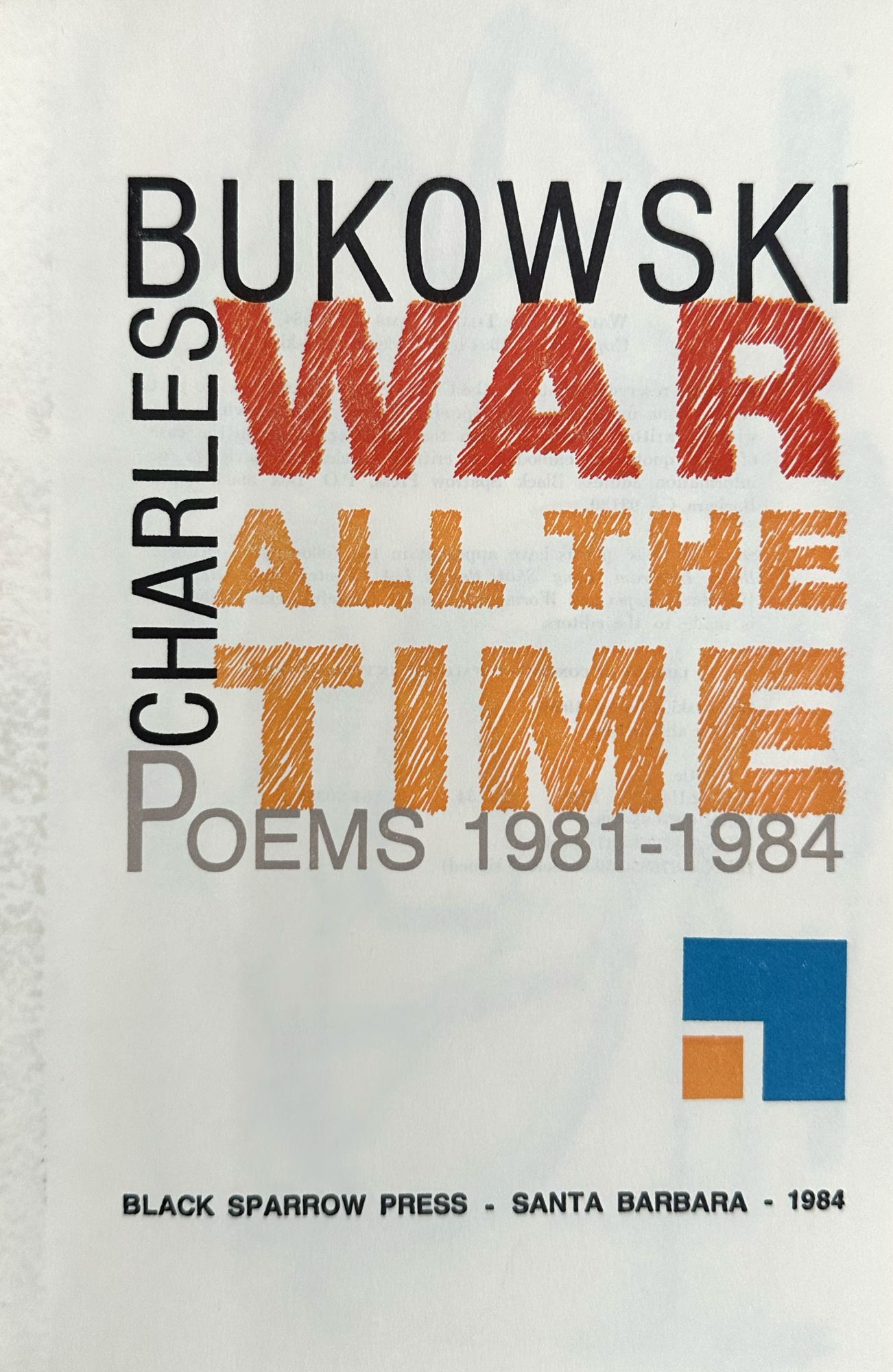 War All the Time - Charles Bukowski - First edition, limited issue, one ...