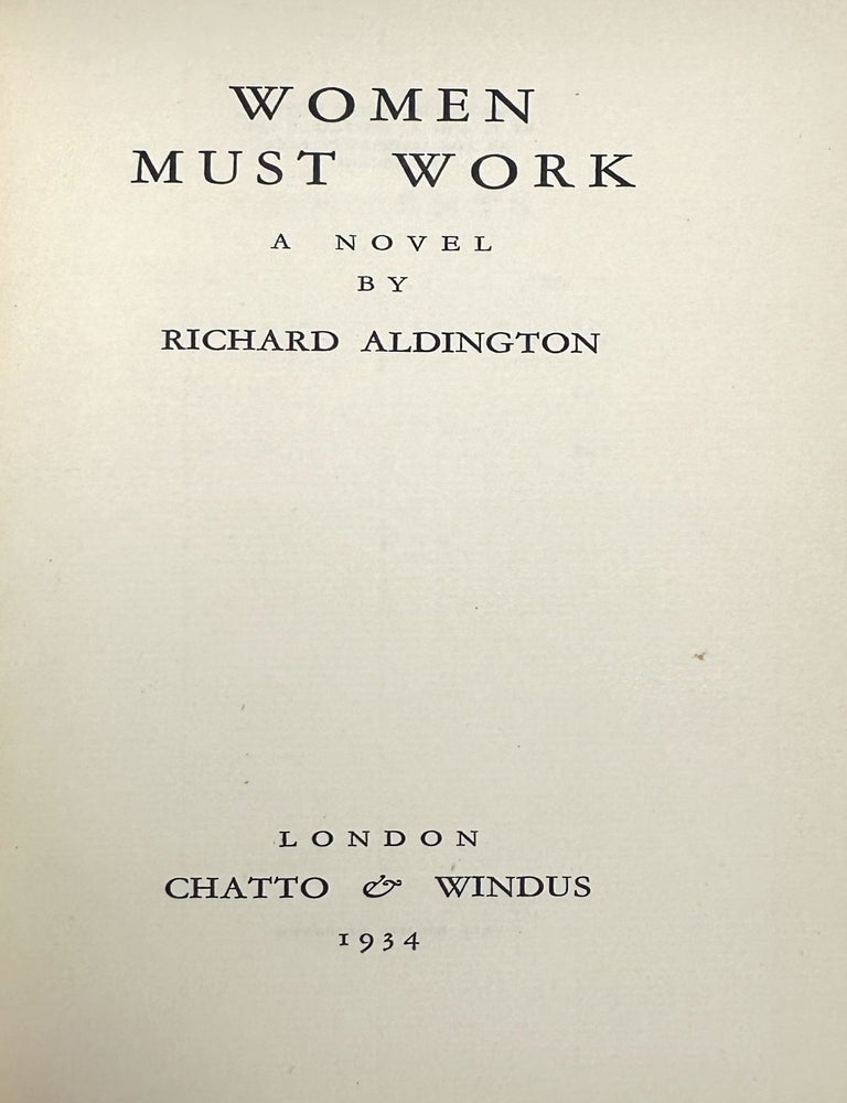 Women Must Work. A Novel