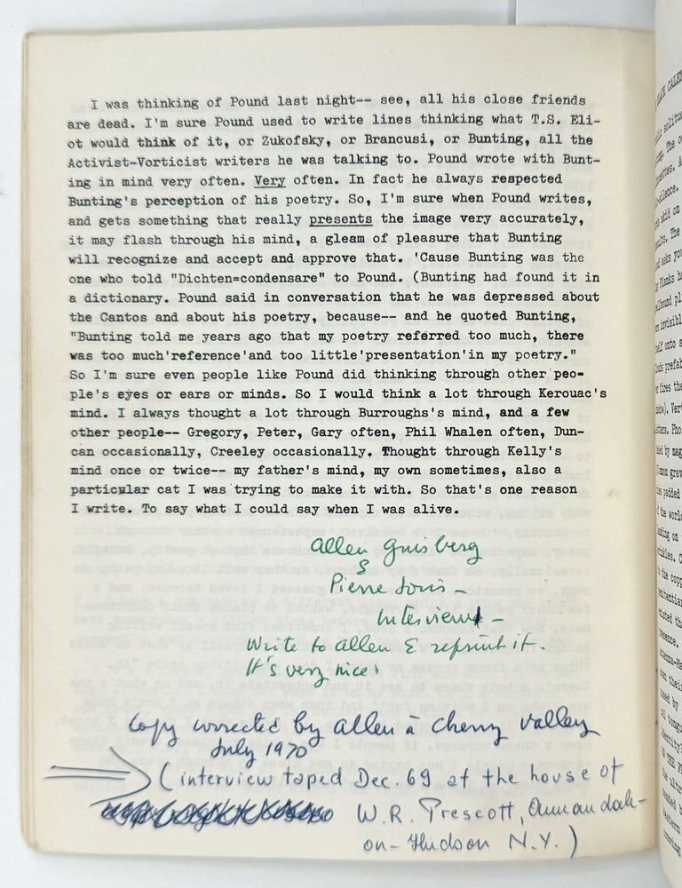 "A Talk with Allen Ginsberg" in A Magazine of Prose Published by and for Members of the Community of Bard College