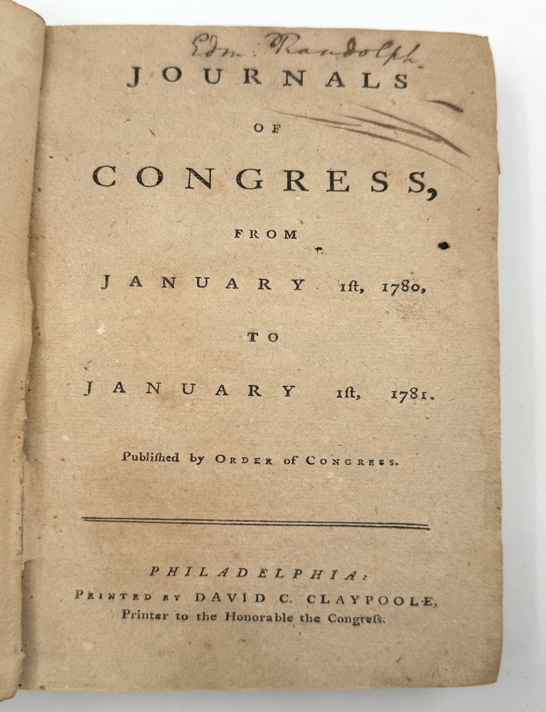 Journals of Congress, from January 1st, 1780, to January 1st, 1781 ...