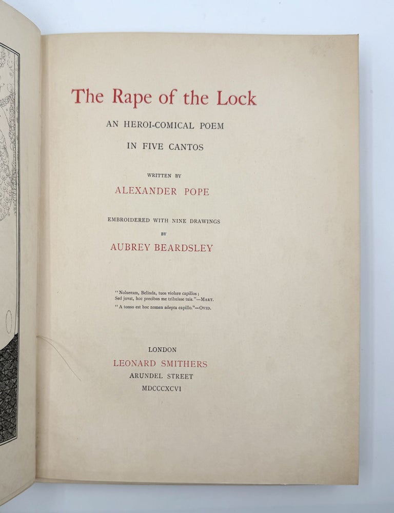 The Rape of the Lock. A Heroi-Comical Poem in Five Cantos ... Embroidered with nine drawings by... (3/6)