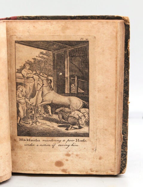 Farriery Improved; or A Complete Treatise on the Art of Farriery. Wherein are Fully Explained, The Nature's and Structure of that useful Creature, a Horse; with the Diseases and Accidents He is Liable to; and the Methods of Cure.; Exemplified by Ten Elegant Cuts, Each the Full Figure of a Horse, likewise Rules for Breeding and Training of Colts: Practical Receipts for the Cure of Common Distempers Incident to Oxen, Cows, Calves, Sheep, Lambs, Hogs, &c. To Which is Prefixed, Ten Minutes' Advice to the Purchasers of Horses