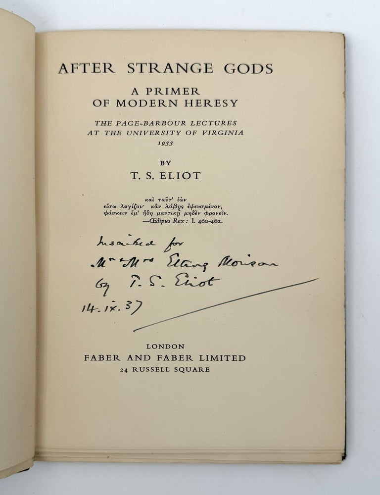 After Strange Gods. A Primer of Modern Heresy