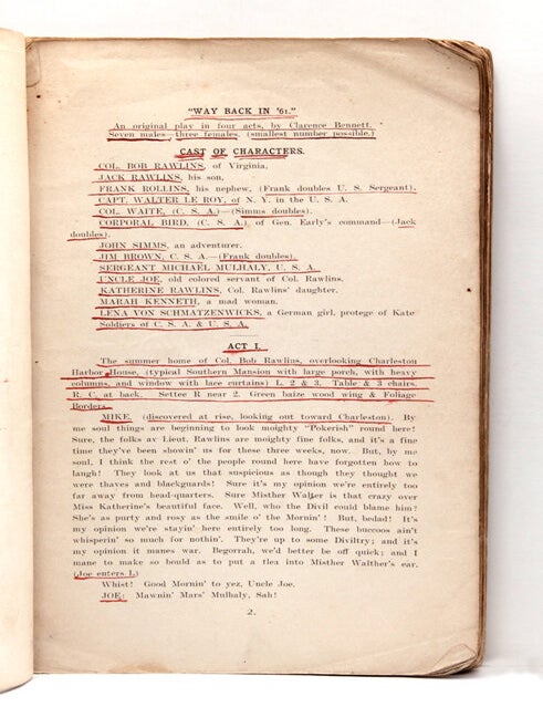 Way Back in '61. An Original Play in 4 Acts