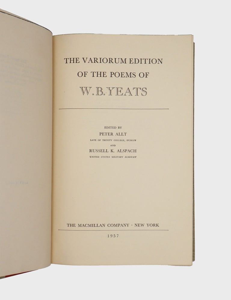 The Variorum Edition of the Poems of W. B. Yeats