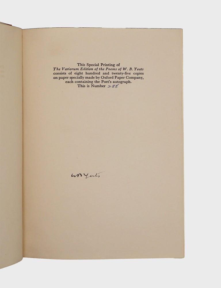 The Variorum Edition of the Poems of W. B. Yeats