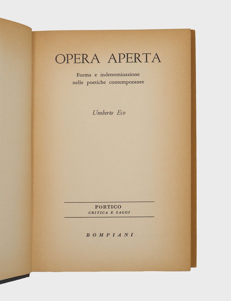 Opera aperta. Forma e indeterminazione nelle poetiche contemporanee