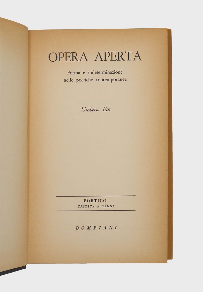 Opera aperta. Forma e indeterminazione nelle poetiche contemporanee