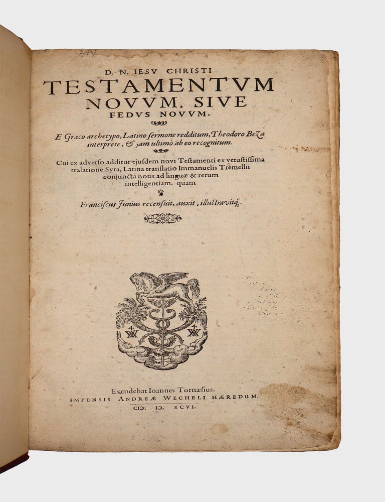 D. N. Iesu Christi Testamentum Novum, sive Fedes Novum [bound with:] Libri Apocryphi, sive appendix Testamenti veteris &hellip;