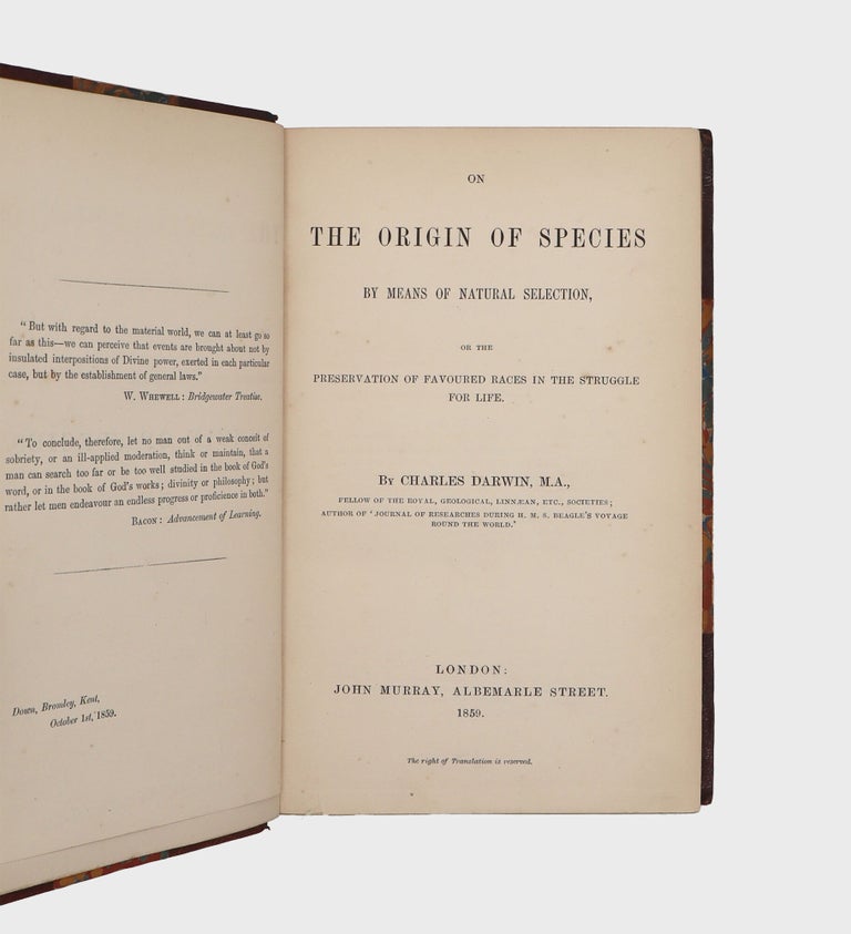 On the Origin of Species by Means of Natural Selection, or the Preservation of Favoured Races in the Struggle for Life