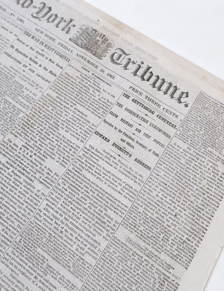 The Gettysburg Address, printed on the front page of the] New-York Daily Tribune ... Friday,... (2/2)
