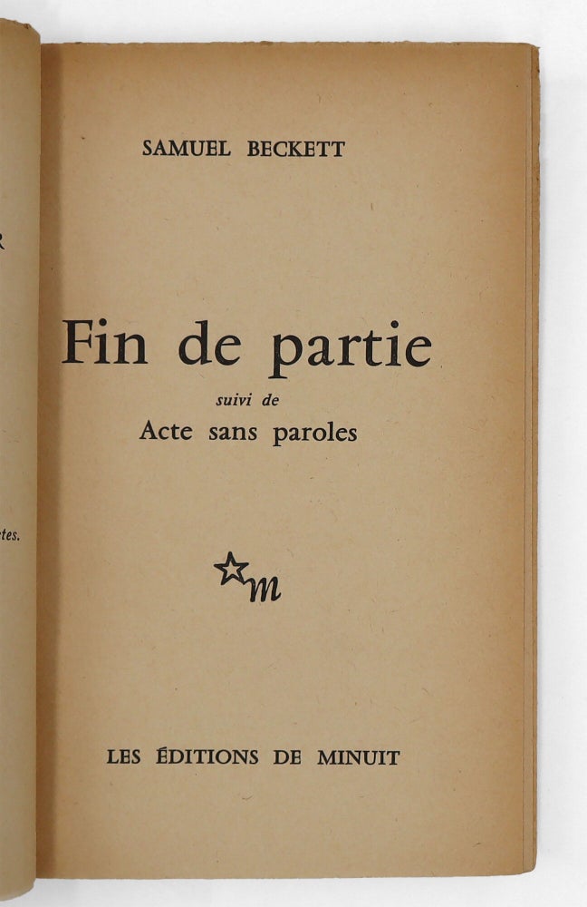 Fin de partie suivi de Actes sans paroles