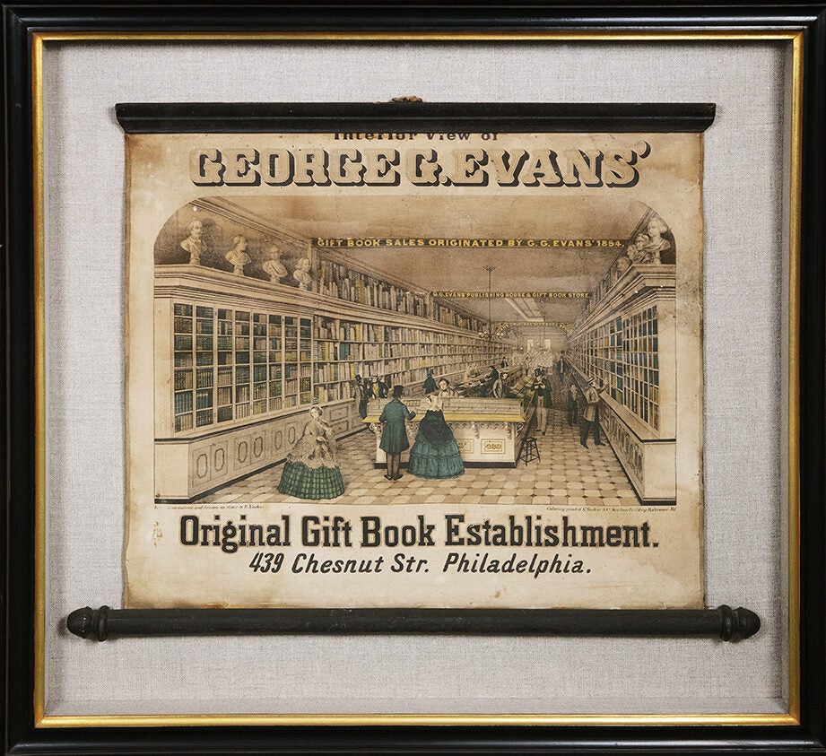 Interior View of George G. Evans' Original Gift Book Establishment. 439 ...