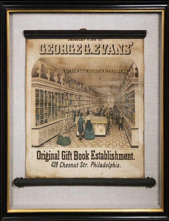 Interior View of George G. Evans' Original Gift Book Establishment. 439 ...