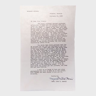 Item #374827 Typed letter, signed (“Margaret Mitchell Marsh”), to Marcella Robwin, assistant...