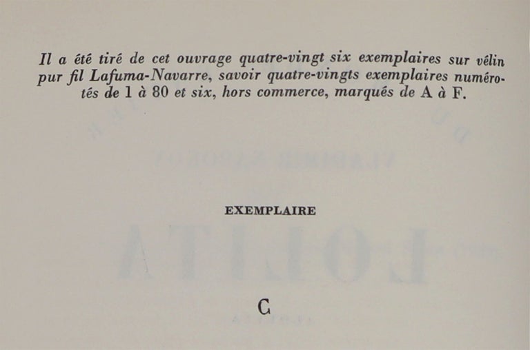 Lolita. Traduit de l'anglais par E. H. Kahane