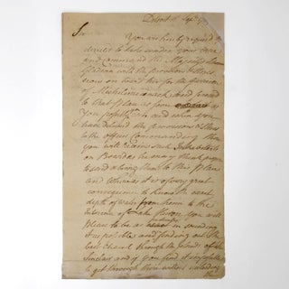 Item #375055 Autograph letter signed, to Lt. Patrick Sinclair, ordering him to take provisions...