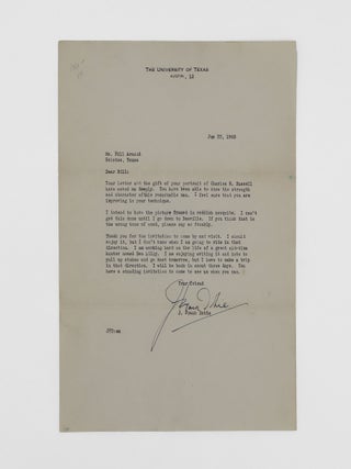 Item #375097 Typed letter signed, to Bill Arnold, thanking him for a portrait of Charles M....