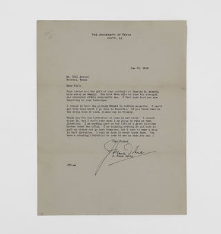 Item #375097 Typed letter signed, to Bill Arnold, thanking him for a portrait of Charles M....
