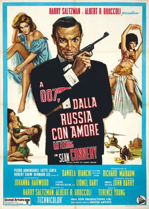 Item #375101 Poster for "From Russia with Love" (Italian version). Ian Fleming