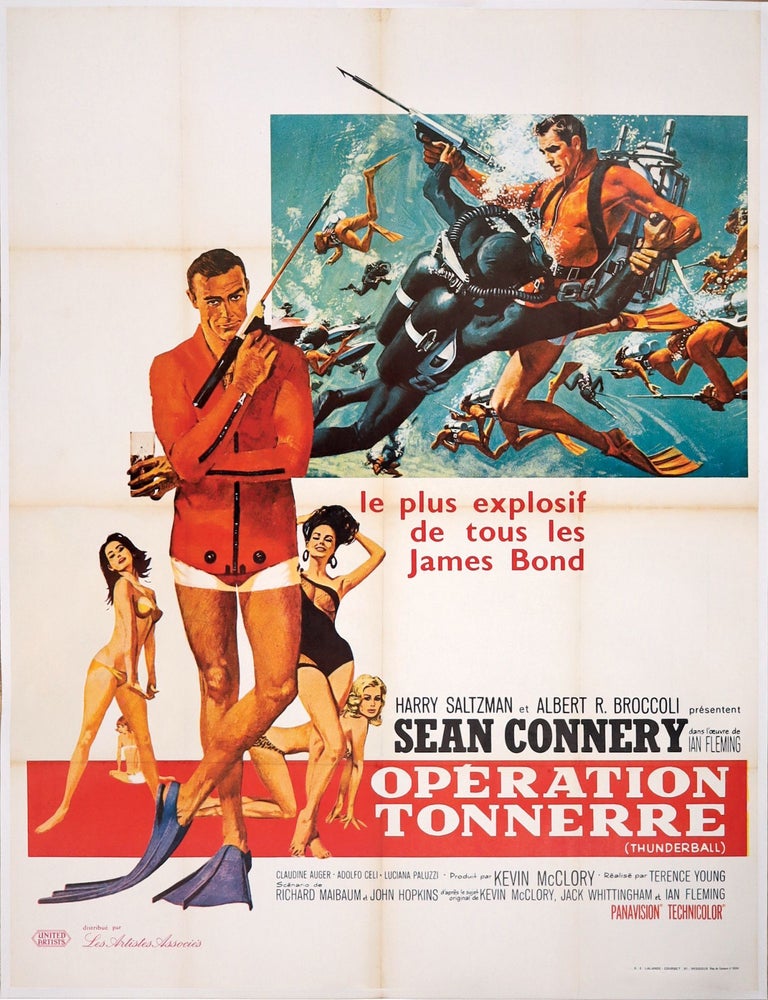Item #375103 Poster for "Thunderball" ("Operation Tonnerre") (French version). Ian Fleming.